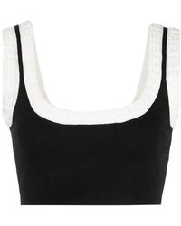 Alexander Wang - Logo-Jacquard Trim Cropped Top - Lyst