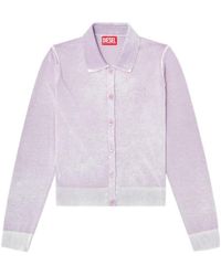 DIESEL - M-Loren Logo-Embroidered Cardigan - Lyst