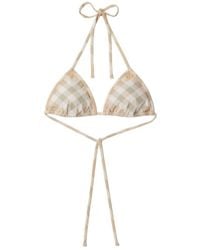 Burberry - Checked Halterneck Triangle Bikini Top - Lyst