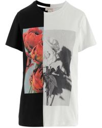 McQueen - Logo Round Collar Short-Sleeved T-Shirt - Lyst