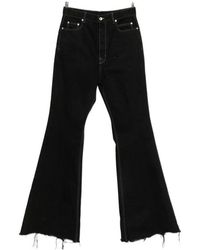 Rick Owens - Bloan Contrast-Stitch Raw-Hem Bootcut Jeans - Lyst