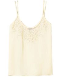 Twinset - Embroidered Sleeveless Satin Top - Lyst