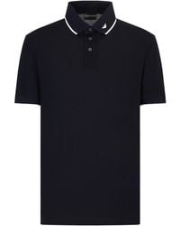 Emporio Armani - Logo Embroidered Short Sleeved Polo Shirt - Lyst