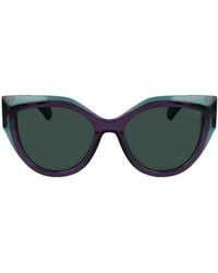 Ferragamo - Geometric Frame Sunglasses - Lyst