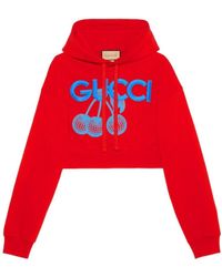 Gucci - Logo-Embroidered Cotton Hoodie - Lyst