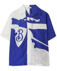 Burberry - Equestrian Knight Two-Toned Short Sleeved Shirt - Lyst