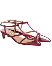 Jil Sander - Cage Satin And Leather Sandals - Lyst