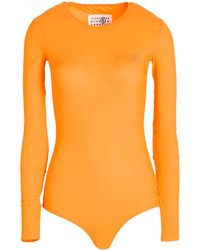 MM6 by Maison Margiela - Minimalist Solid Color Stretch Top - Lyst