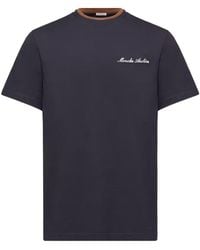 Moncler - Logo Embroidered Crewneck T-Shirt - Lyst
