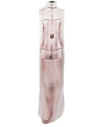 Jean Paul Gaultier - Trompe L'Œil Draped Satin Maxi Dress - Lyst