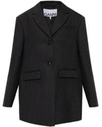 Ganni - Wool Suiting Blazer - Lyst