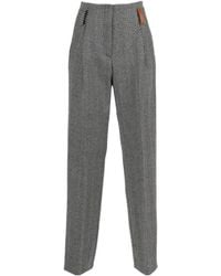 forte_forte - Herringbone Pleated Trousers - Lyst