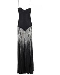 Elisabetta Franchi - Carpet Lace-Panelled Maxi Dress - Lyst