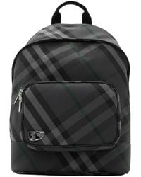 Burberry - Grid Check Printed Zipped Backpack - Lyst