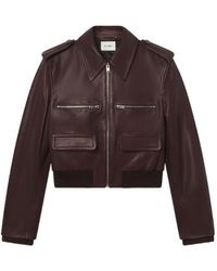 FRAME - Long-Sleeved Leather Jacket - Lyst