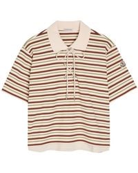 Moncler - Striped Cotton Polo Shirt - Lyst