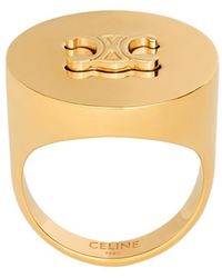 Celine - Triomphe Signet Ring - Lyst