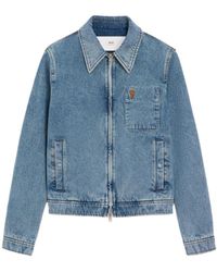 Ami Paris - Ami Alexandre Matiussi Zipped Denim Jacket - Lyst