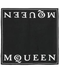 McQueen - Logo-Printed Finished Edge Scarf - Lyst