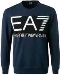 EA7 - Round-Necked Logo Sweater - Lyst