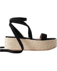 Gianvito Rossi - 40 Suede Platform Espadrilles - Lyst