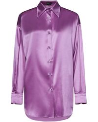 Tom Ford - Long-Sleeved Satin Shirt - Lyst
