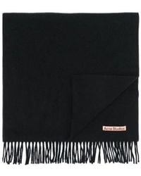 Acne Studios - Logo Patch Fringed Scarf - Lyst