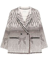 forte_forte - Geometric Patterned Double-Breasted Jacket - Lyst