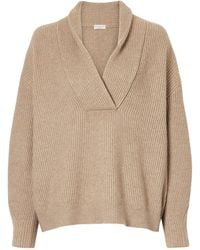 Brunello Cucinelli - Cashmere English-Rib Sweater With Monili - Lyst