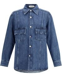 NAMACHEKO - Han Plissé Denim Shirt - Lyst