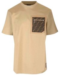 Fendi - Monogrammed Pocket Crewneck T-Shirt - Lyst