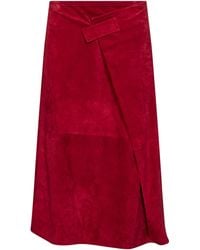Bottega Veneta - Suede Leather Skirt - Lyst
