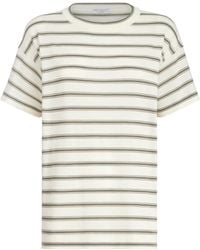 Brunello Cucinelli - Virgin Wool-Cashmere Striped T-Shirt - Lyst