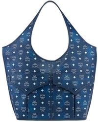 MCM - Large Leni Signature Visetos Canvas Tote Bag - Lyst