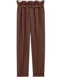 Saint Laurent - Pantalon Paperbag En Mohair Et Laine - Lyst