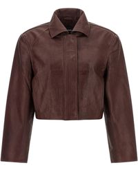 ROTATE BIRGER CHRISTENSEN - Boxy Square Leather Jacket - Lyst