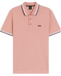 BOSS - Shortsleeve Polo Shirt With Trimcollar - Lyst