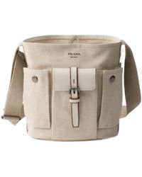Prada - Route Mini Canvas And Leather Bucket Bag - Lyst