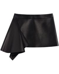 Givenchy - Slashed Leather Mini Skirt - Lyst