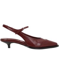 Miu Miu - Brushed Leather Brogue Slingback Pumps - Lyst