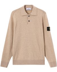 Stone Island - Loose-Fit Polo Collar Jumper With Button Placket - Lyst