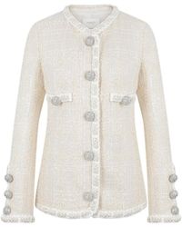 Giambattista Valli - Cinched-Waist Tweed Jacket - Lyst