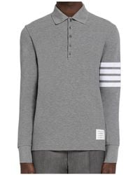 Thom Browne - 4-Bar Long-Sleeve Polo Shirt - Lyst
