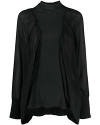 Dondup - Sheer Bat Sleeves Blouse - Lyst