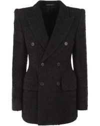 Balenciaga - Double-Breasted Tweed Jacket - Lyst