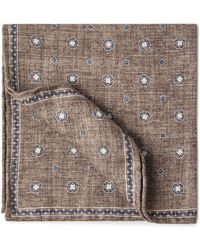 Brunello Cucinelli - Graphic-Print Silk Pocket Square - Lyst