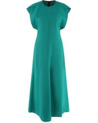 Victoria Beckham - Folded Cap Sleeve Midi Dress - Lyst
