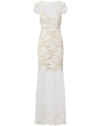 Self-Portrait - Scoop Back Lace Maxi Dress - Lyst