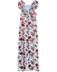 Alice + Olivia - X Stacey Bendet Tara Floral-Print Ruffled Midi Dress - Lyst