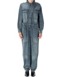 Isabel Marant - Buttoned Denim Jumpsuit - Lyst